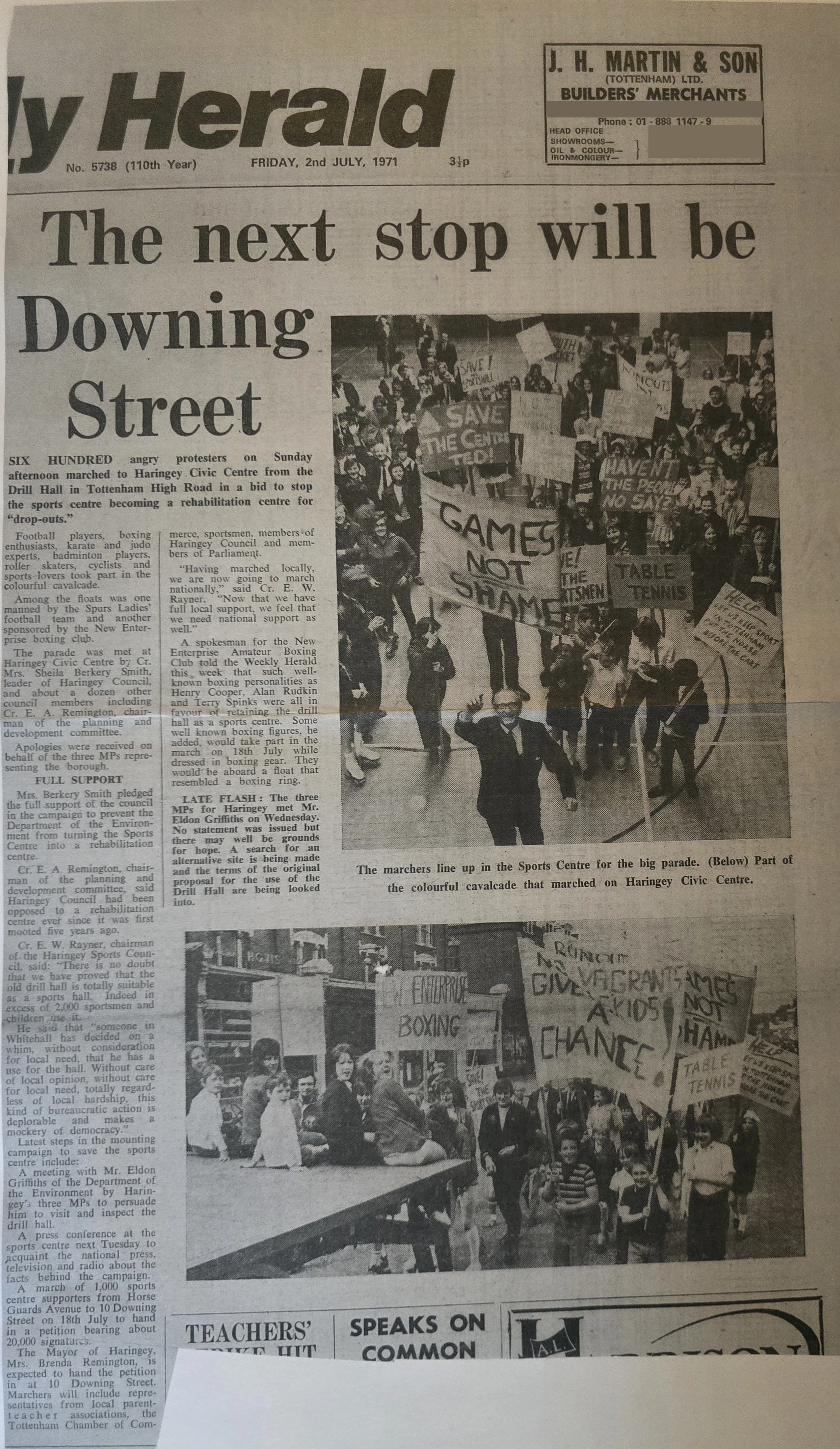 The next stop will be Downing Street, Weekly Herald 2 July 1971