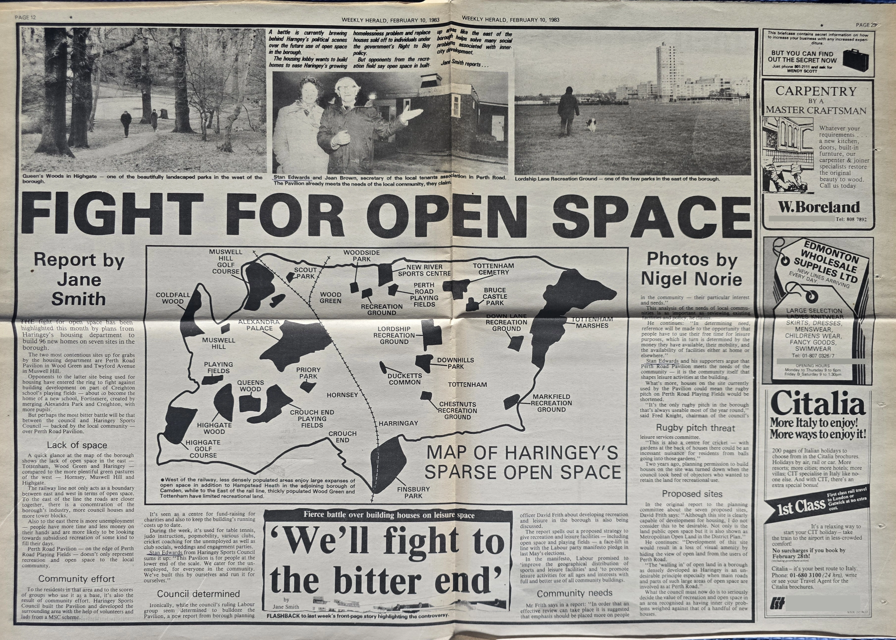 Fight for open space, Weekly Herald 10 February 1983