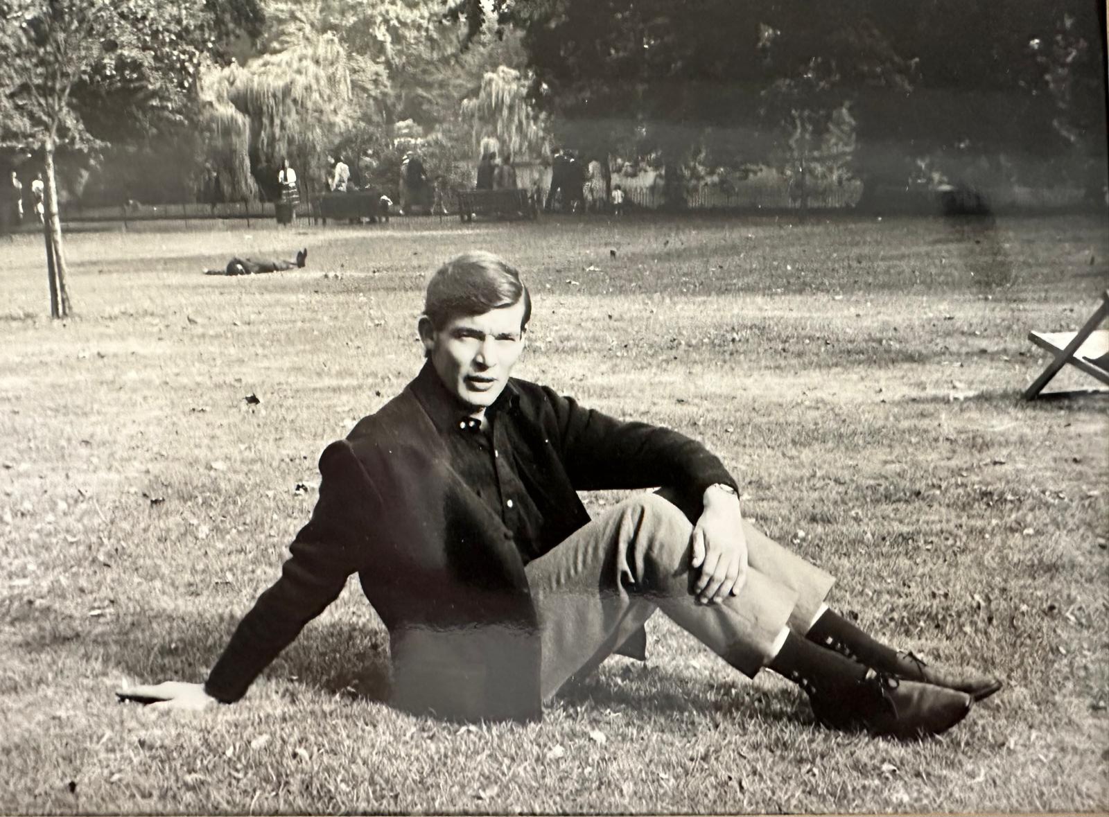 David John Edwards sitting on the grass